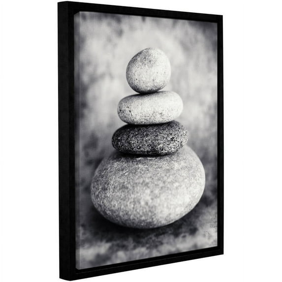 ArtWall Elena Ray "Black And White Sea Stones" Gallery-wrapped Floater-framed Canvas