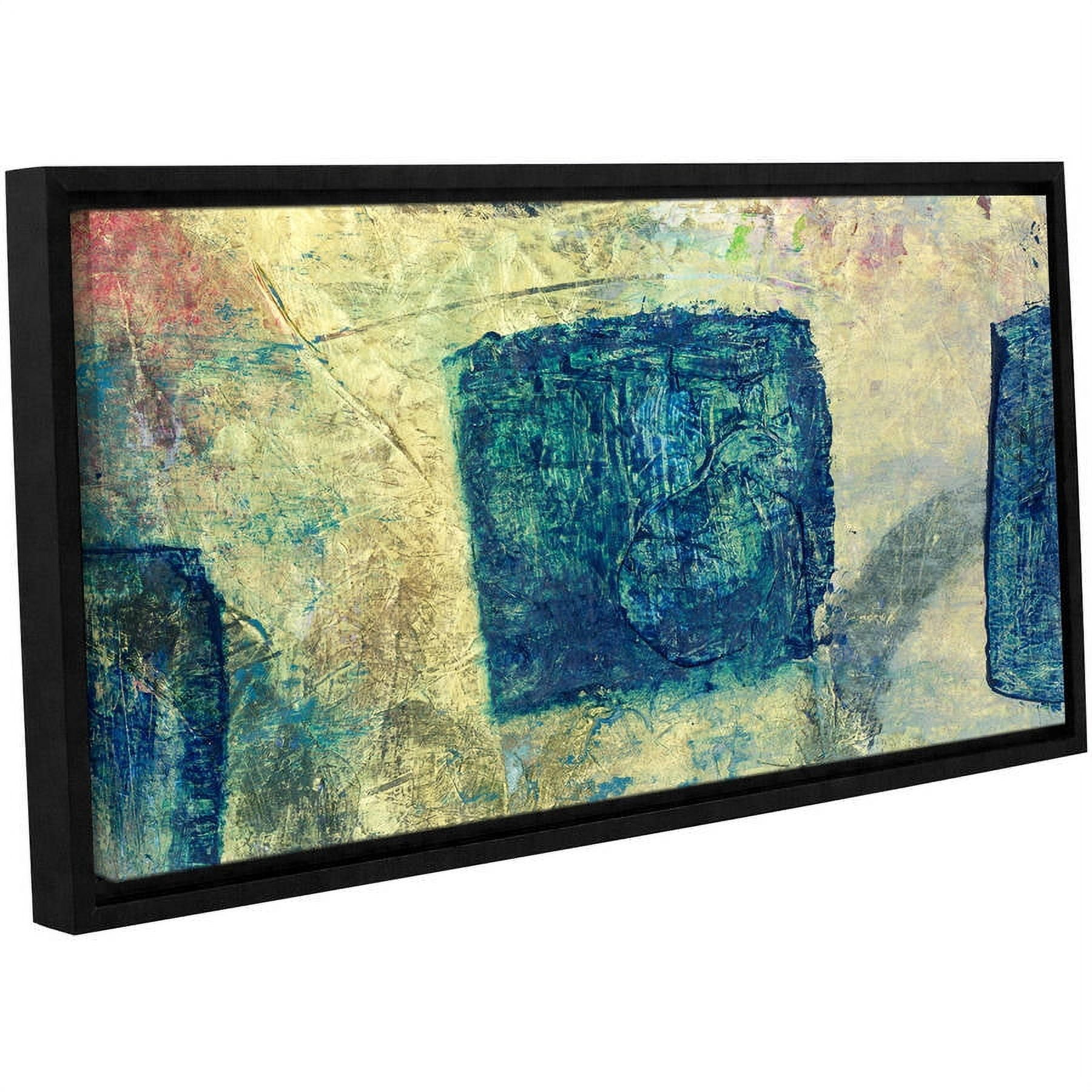 ArtWall Elena Ray "Blue Golds" Gallery-Wrapped Floater-Framed Canvas