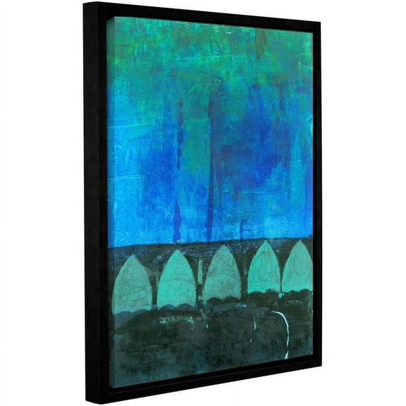 ArtWall Elena Ray "Blue-Green Abstract" Gallery-wrapped Floater-framed Canvas