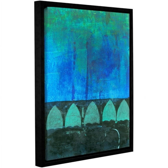 ArtWall Elena Ray "Blue-Green Abstract" Gallery-wrapped Floater-framed Canvas
