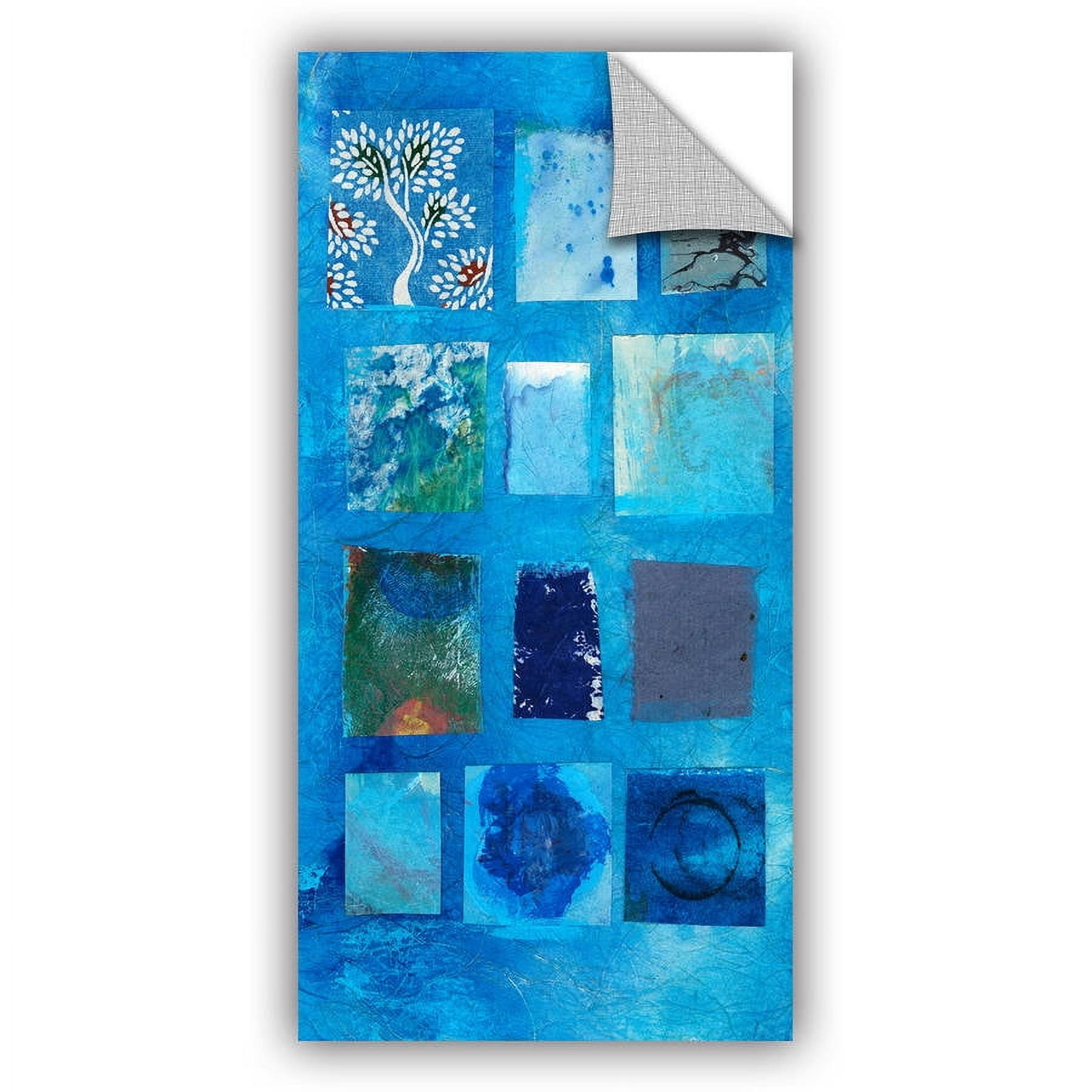 ArtWall Elena Ray "Blue Tree Collage" Art Appeals Removable Wall Art