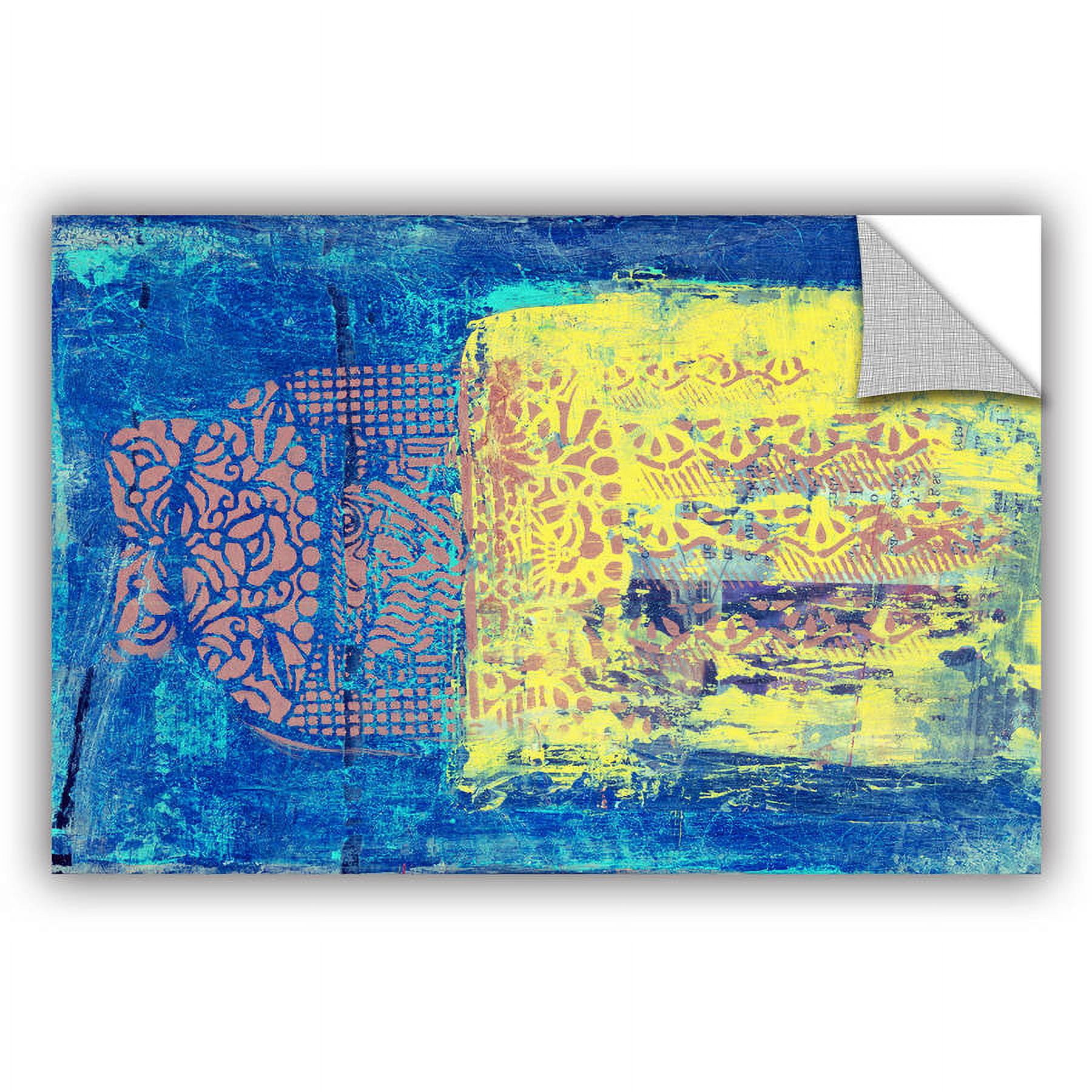 ArtWall Elena Ray "Blue with Stencils" Art Appeals Removable Wall Art
