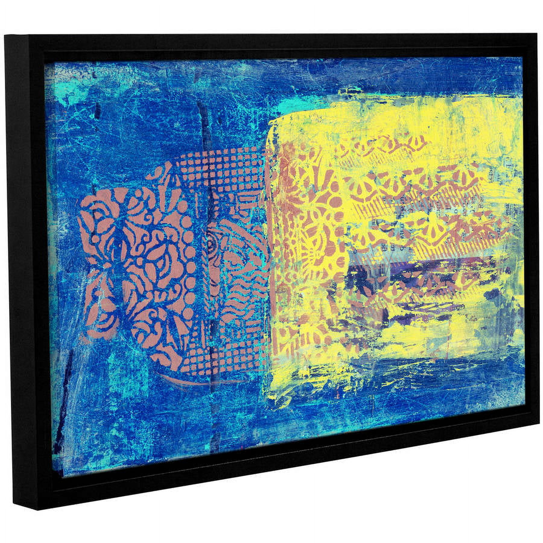 ArtWall Elena Ray "Blue with Stencils" Gallery-Wrapped Floater-Framed Canvas
