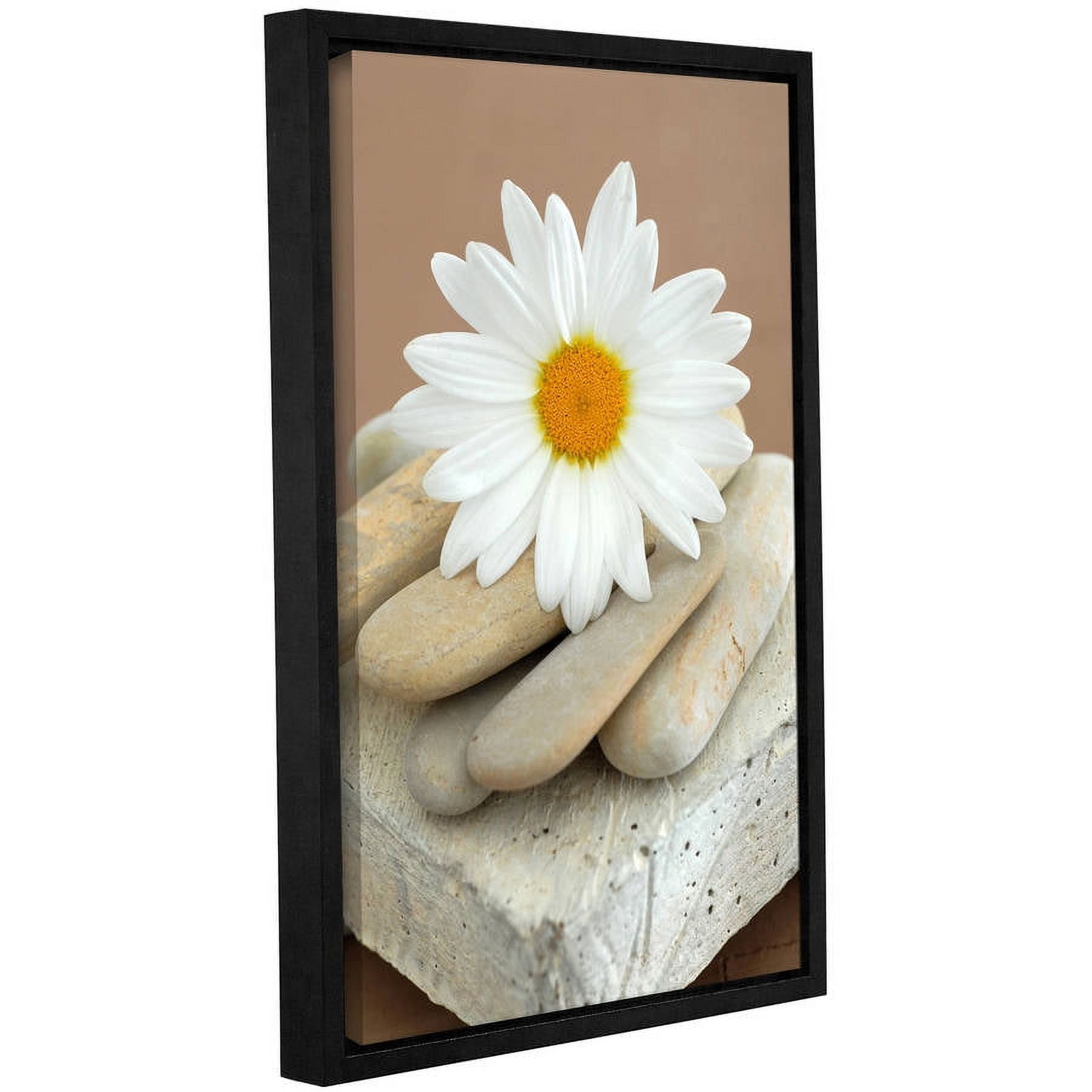 ArtWall Elena Ray "Contemporary Design Daisy and Stones" Gallery-Wrapped Floater-Framed Canvas