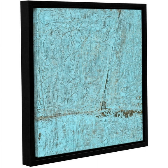ArtWall Elena Ray "Cyan Swirl" Gallery-Wrapped Floater-Framed Canvas