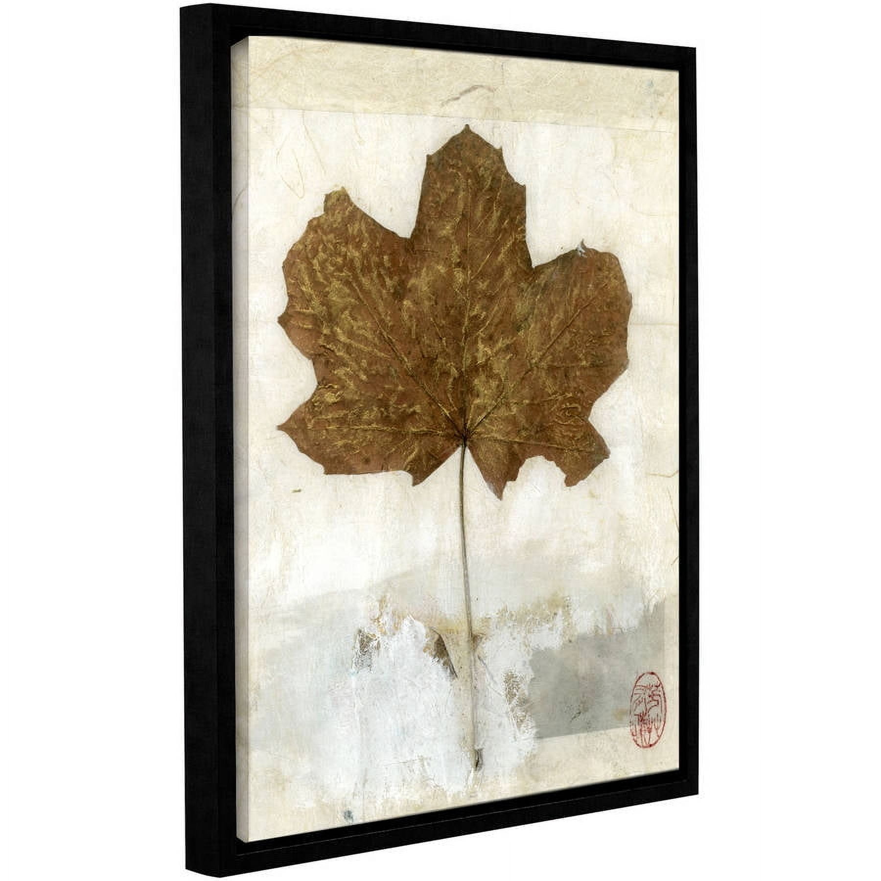 ArtWall Elena Ray "Golden Leaf" Gallery-Wrapped Floater-Framed Canvas