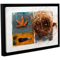 ArtWall Elena Ray "Nest With Eggs, Feather, And Sycamore Leaf" Gallery-wrapped Floater-framed Canvas