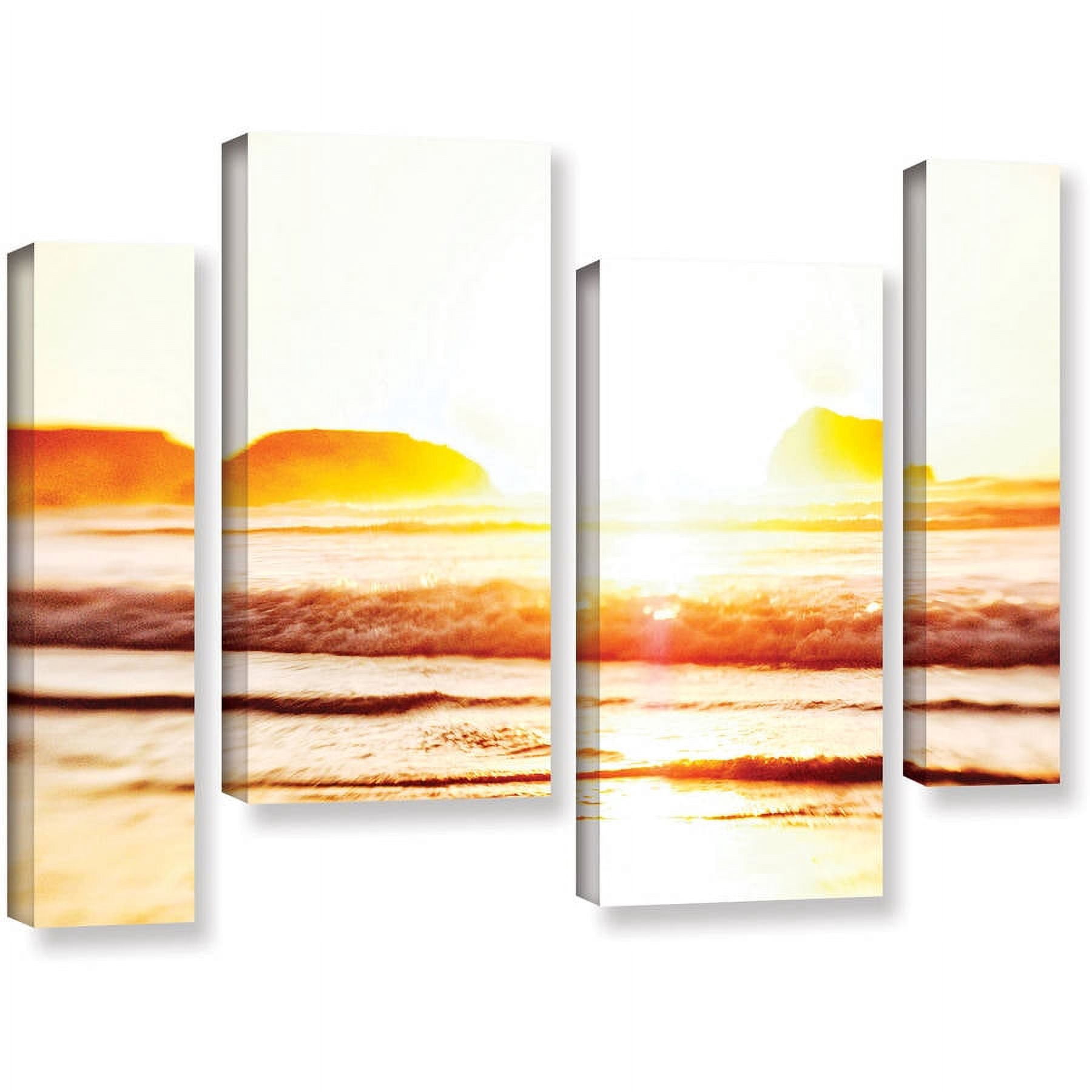 ArtWall Elena Ray "Sunset On The Sea" 4-Piece Gallery-wrapped Canvas Staggered Set