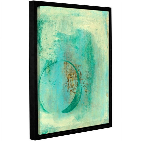 ArtWall Elena Ray "Teal Enso" Gallery-Wrapped Floater-Framed Canvas