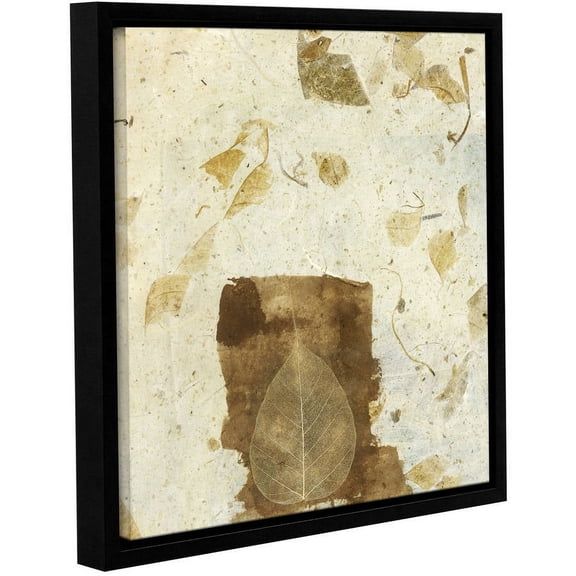 ArtWall Elena Ray "Wabi-Sabi Bodhi Leaf Collage 1" Gallery-wrapped Floater-framed Canvas