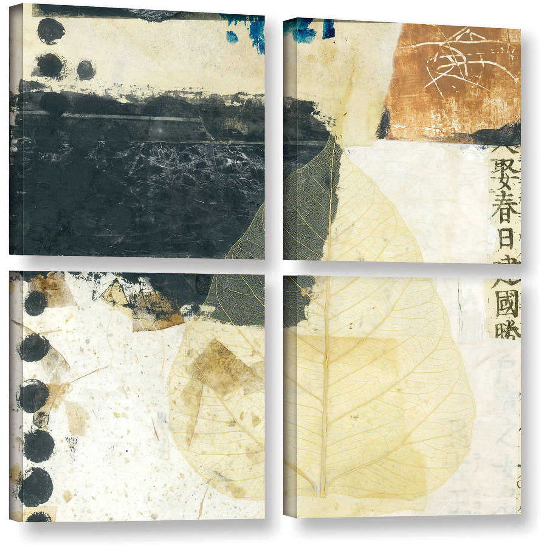 ArtWall Elena Ray "Wabi-Sabi Bodhi Leaf Collage 2" 4-Piece Gallery-wrapped Canvas Square Set