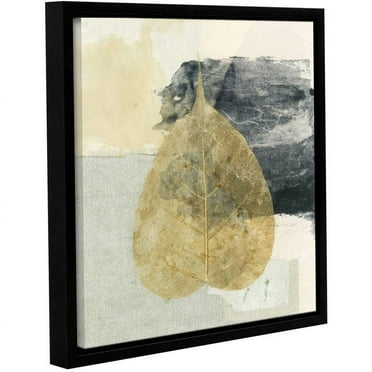 ArtWall Elena Ray "Wabi-Sabi Bodhi Leaf Collage 3" Gallery-wrapped Floater-framed Canvas