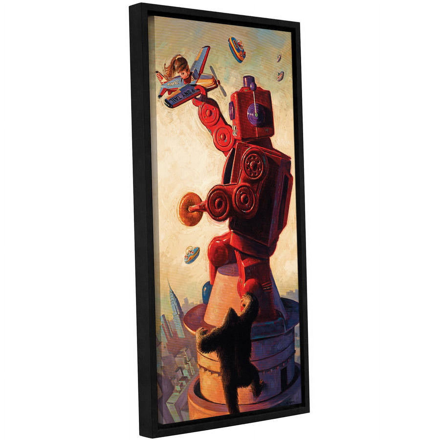 ArtWall Eric Joyner "Robokong" Floater Framed Gallery-Wrapped Canvas