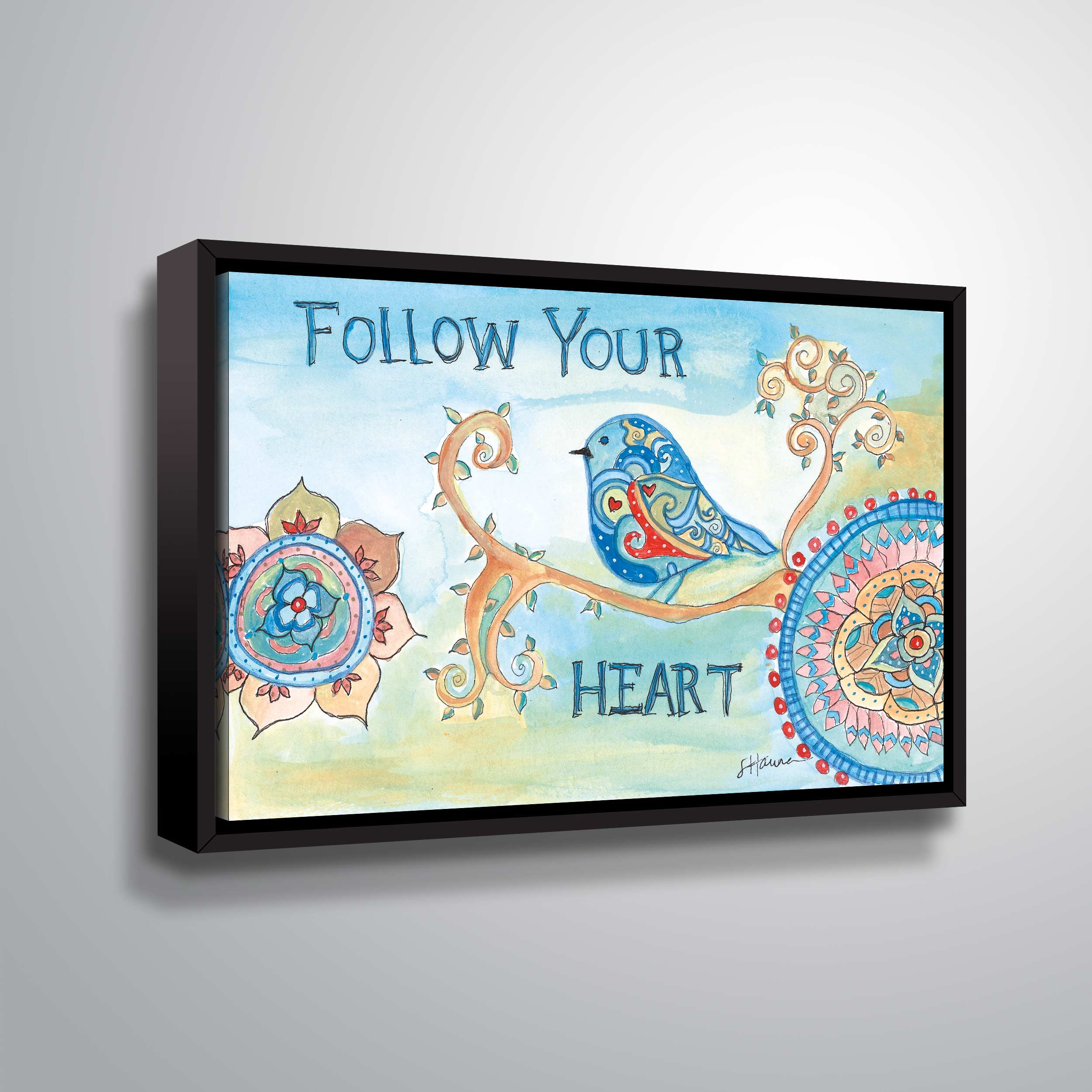 ArtWall Follow your heart, Gallery Wrapped Floater-framed Canvas by Lorri Hanna