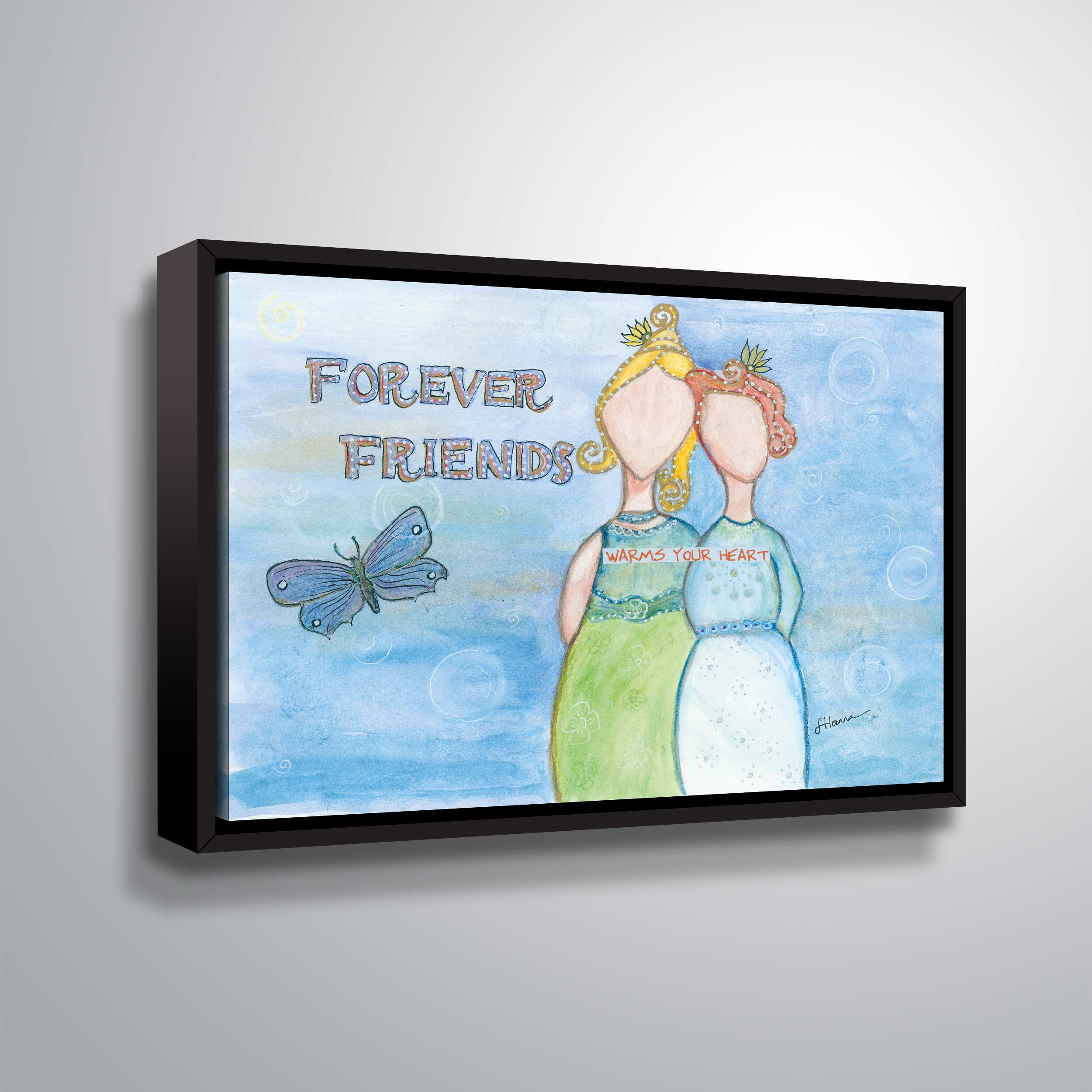 ArtWall Forever friends, Gallery Wrapped Floater-framed Canvas by Lorri Hanna