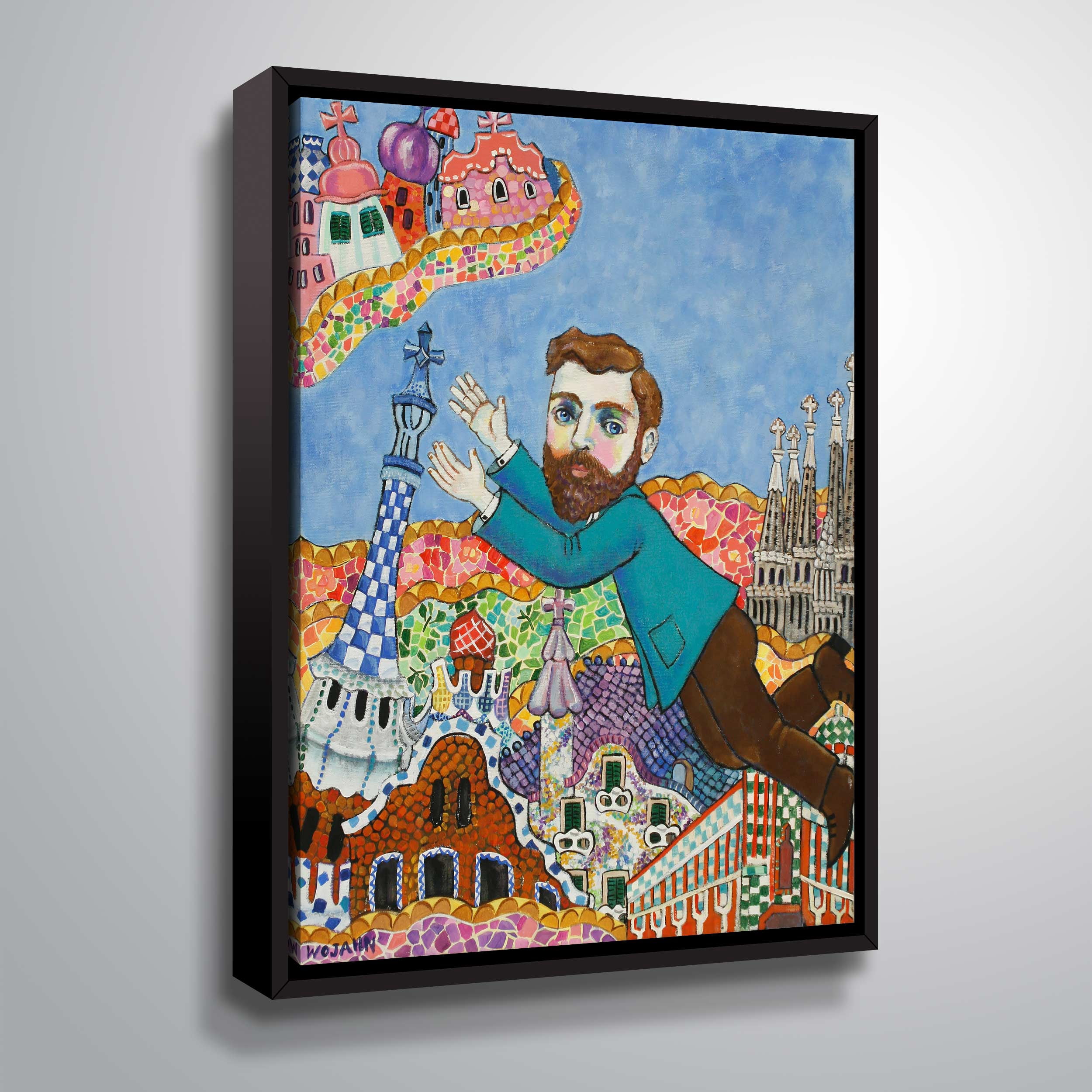 ArtWall Gaudi Barselona No Script, Gallery Wrapped Floater-framed Canvas by Holly Wojahn