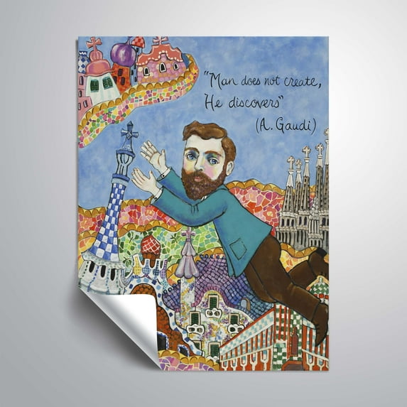 ArtWall Gaudi Barselona, Removable Wall Art Mural by Holly Wojahn