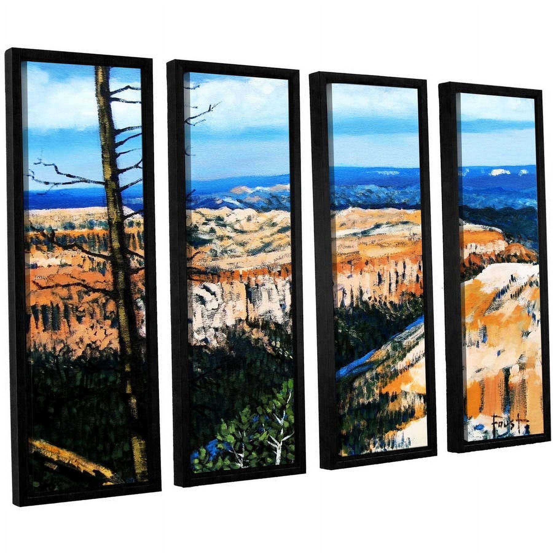 ArtWall Gene Foust "Mountain Tops Blue Sky" 4-Piece Floater Framed Canvas Set