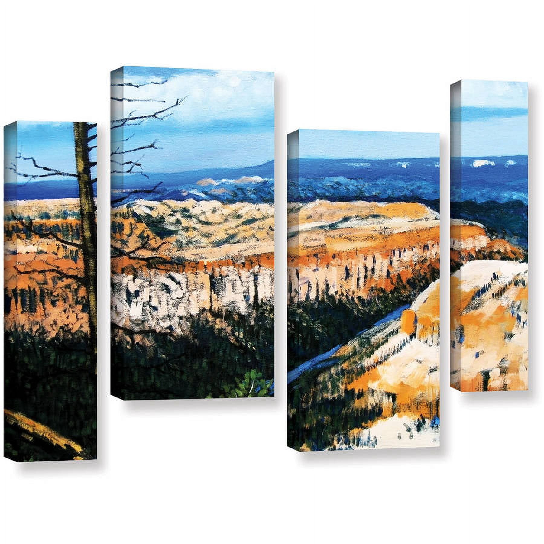 ArtWall Gene Foust "Mountain Tops Blue Sky" 4-Piece Gallery-Wrapped Canvas Staggered Set