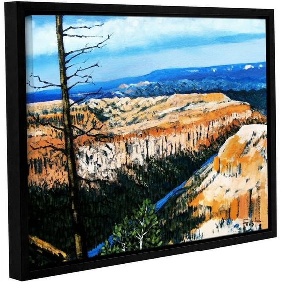 ArtWall Gene Foust "Mountain Tops Blue Sky" Gallery-Wrapped Floater-Framed Canvas