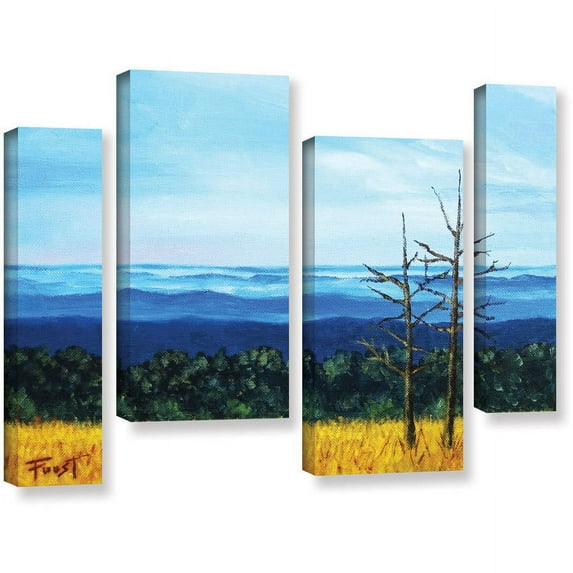 ArtWall Gene Foust "Serene Mountain Tops" 4-Piece Gallery-Wrapped Canvas Staggered Set