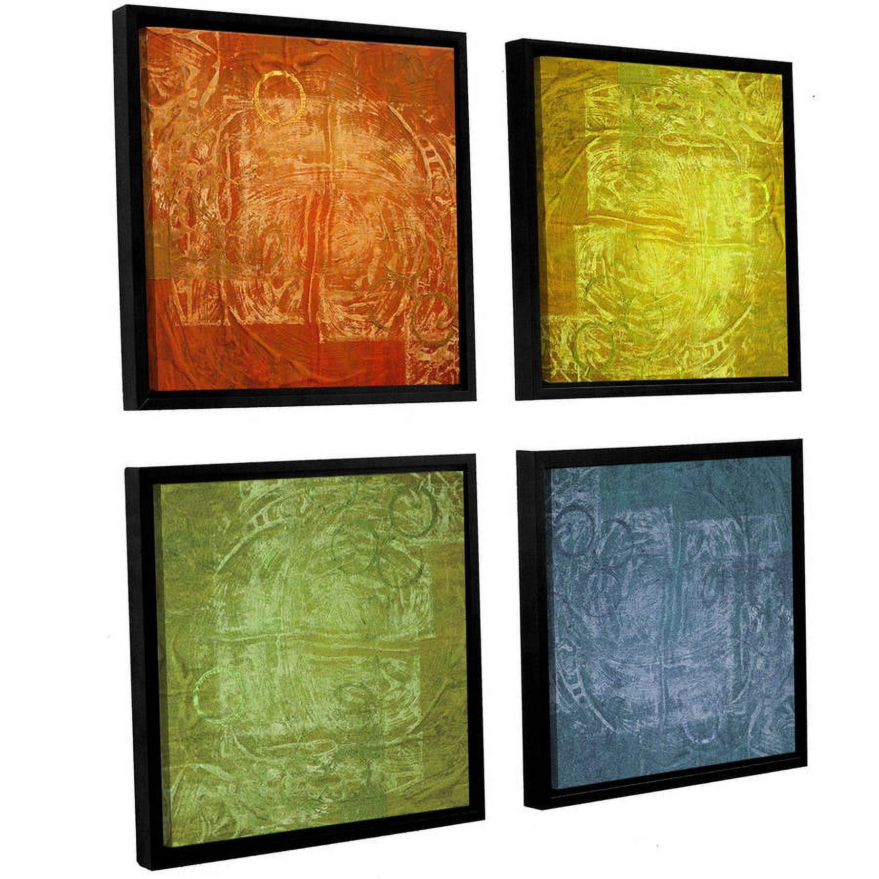 ArtWall Greg Simanson "4 Lights" 4-Piece Floater Framed Canvas Square Set