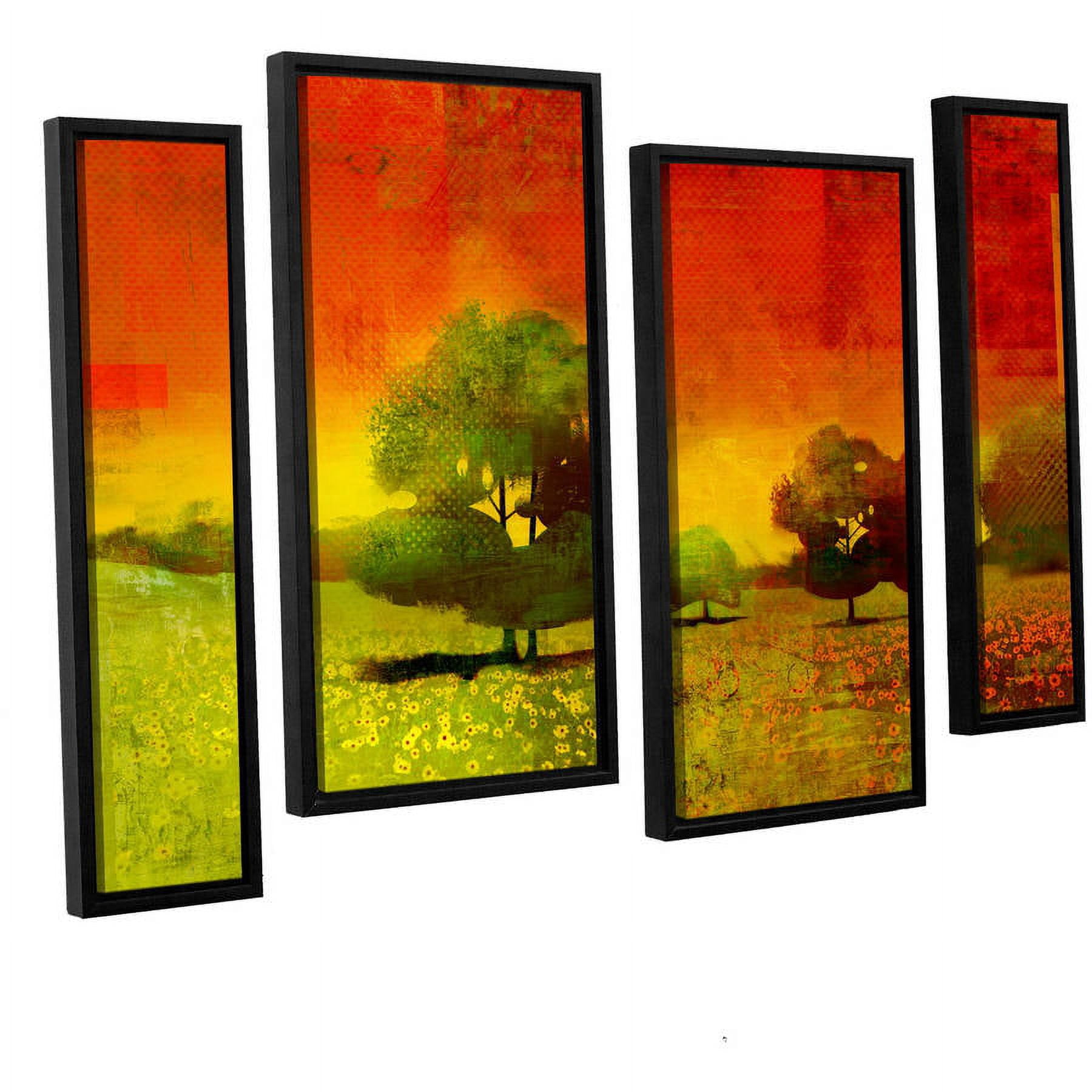 ArtWall Greg Simanson "Drenched Grace" 4-Piece Floater Framed Canvas Staggered Set