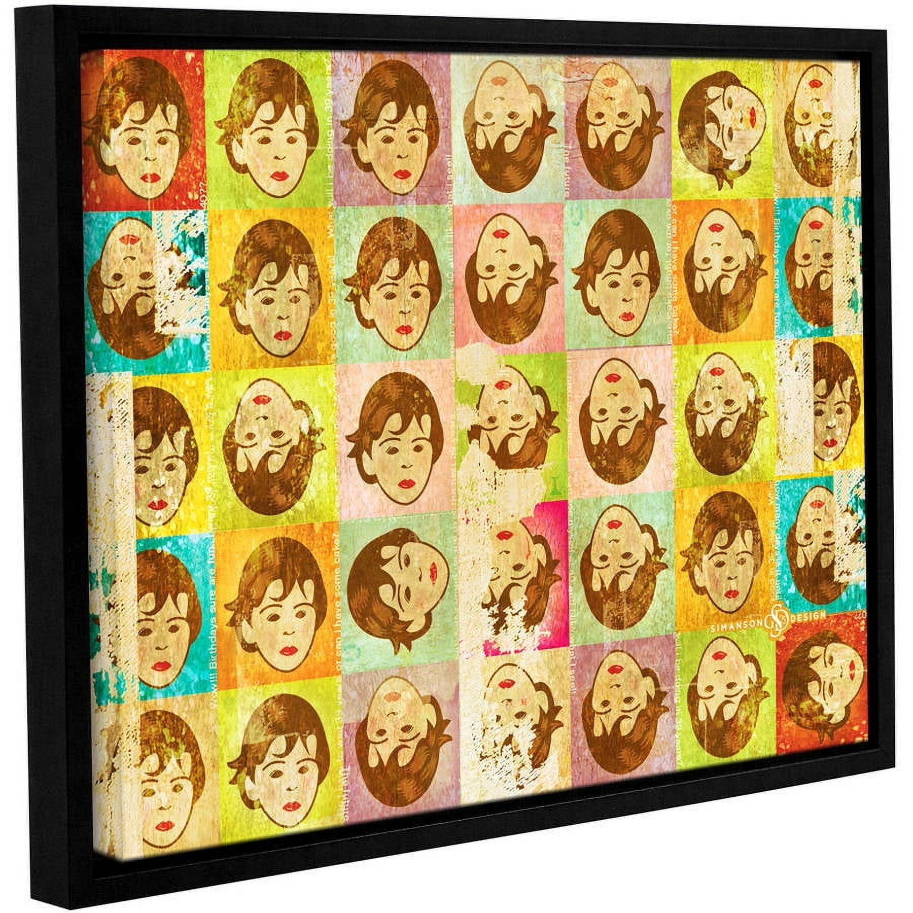 ArtWall Greg Simanson "Face Value" Gallery-Wrapped Floater-Framed Canvas