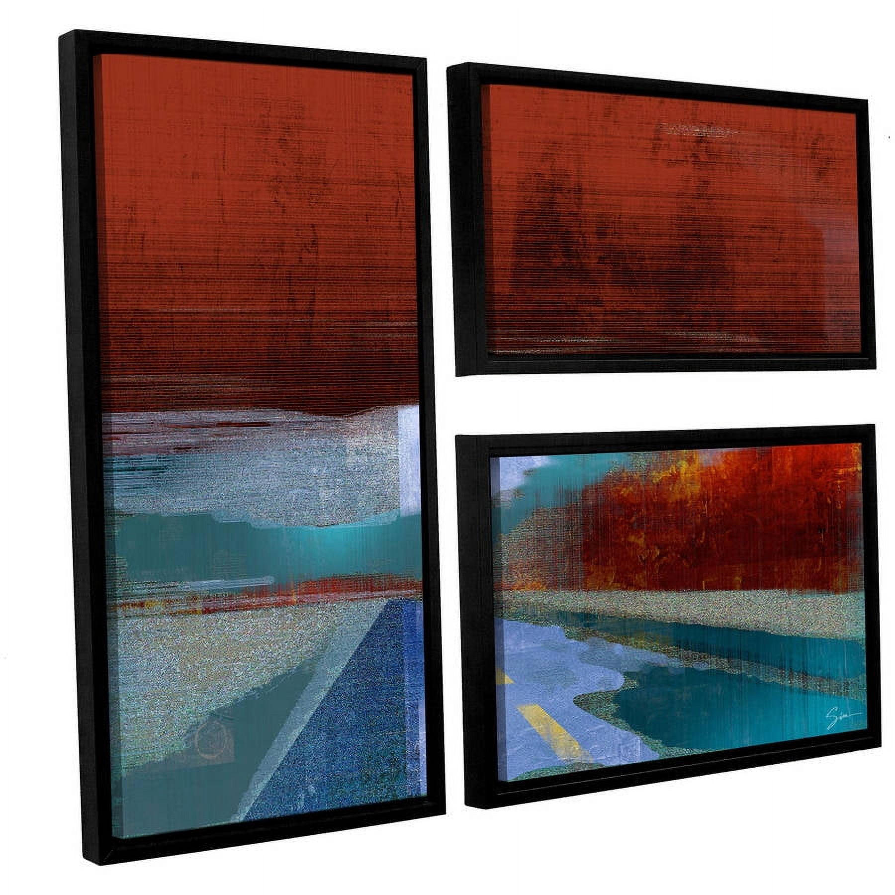 ArtWall Greg Simanson "Landscape I" 3-Piece Floater Framed Canvas Flag Set
