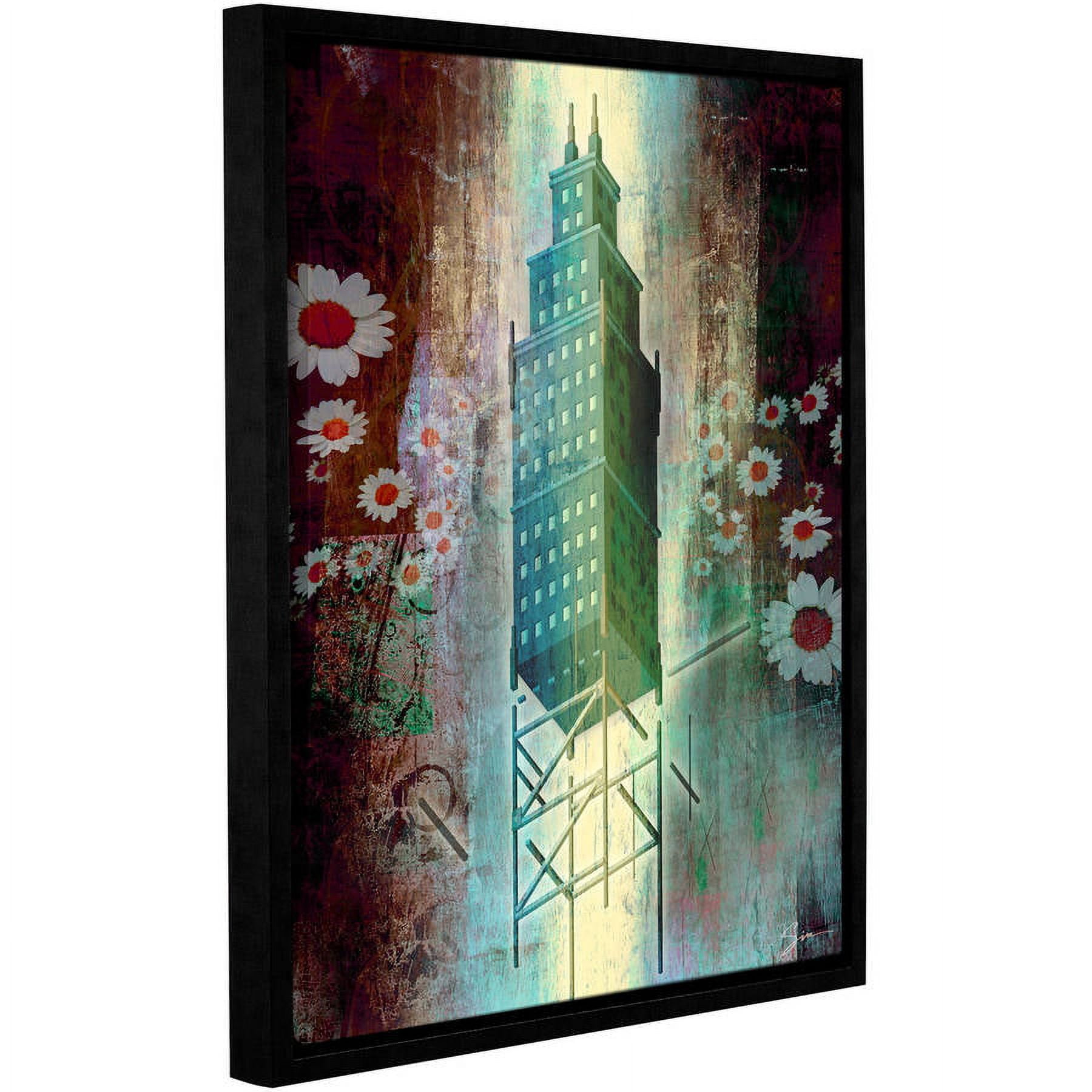 ArtWall Greg Simanson "Spring Time in the City" Gallery-Wrapped Floater-Framed Canvas