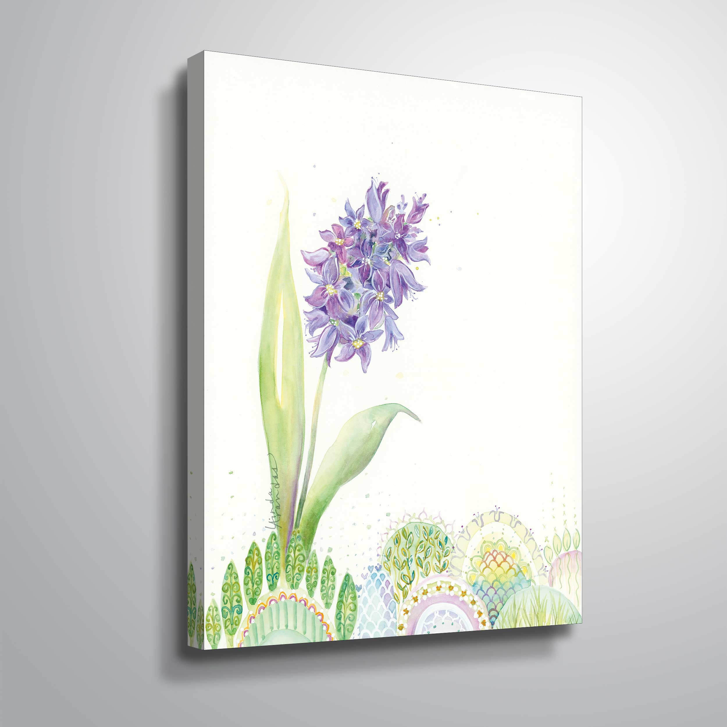 ArtWall Hello Hyacinth, Gallery Wrapped Canvas by Linda Arandas