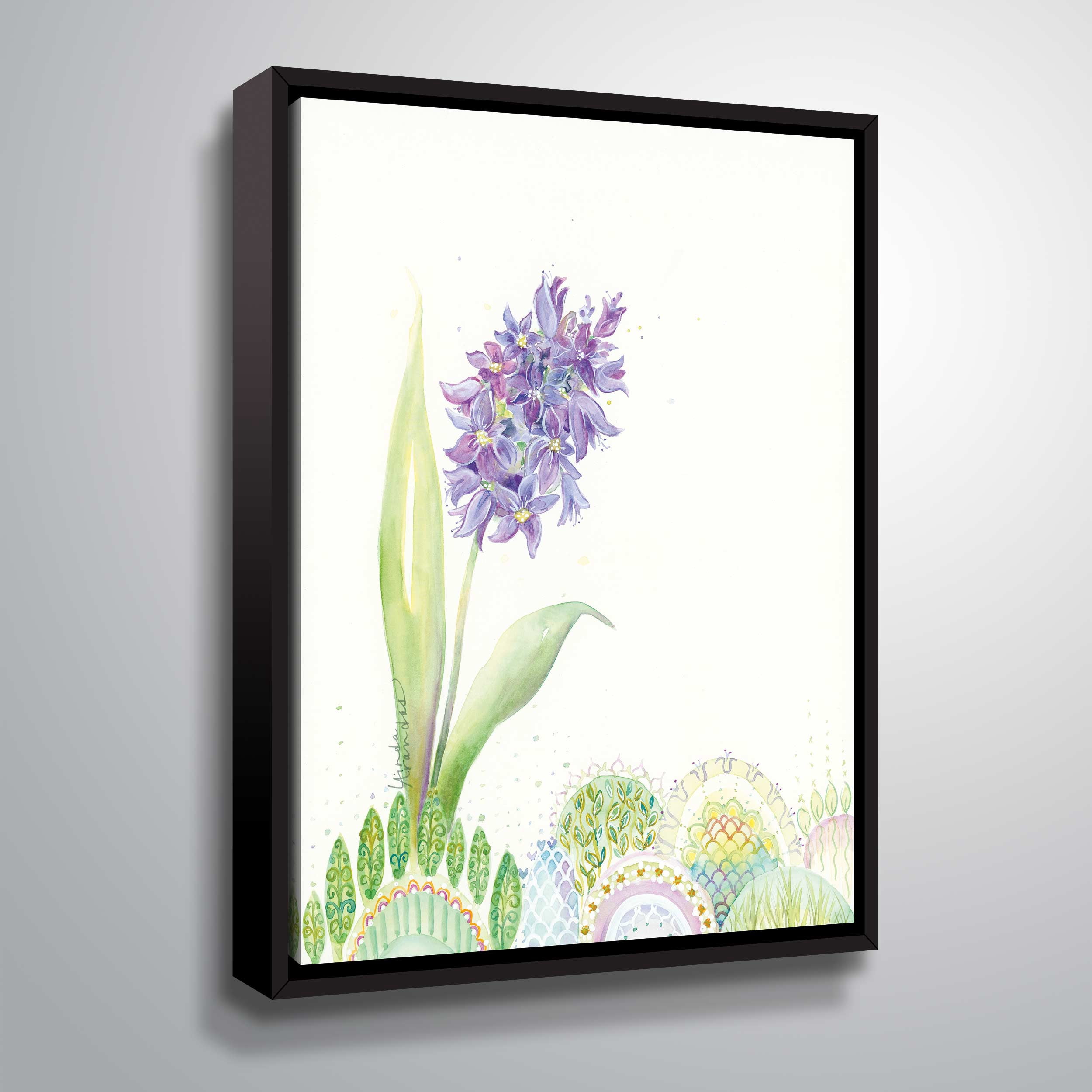 ArtWall Hello Hyacinth, Gallery Wrapped Floater-framed Canvas by Linda Arandas