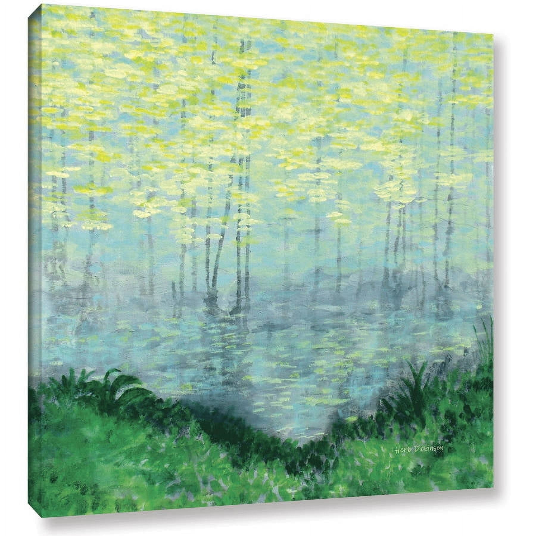 ArtWall Herb Dickinson "Misty Lake Morning" Gallery-wrapped Canvas