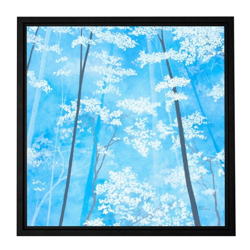 ArtWall Herb Dickinson "Spring Forest 1" Floater Framed Gallery-Wrapped Canvas