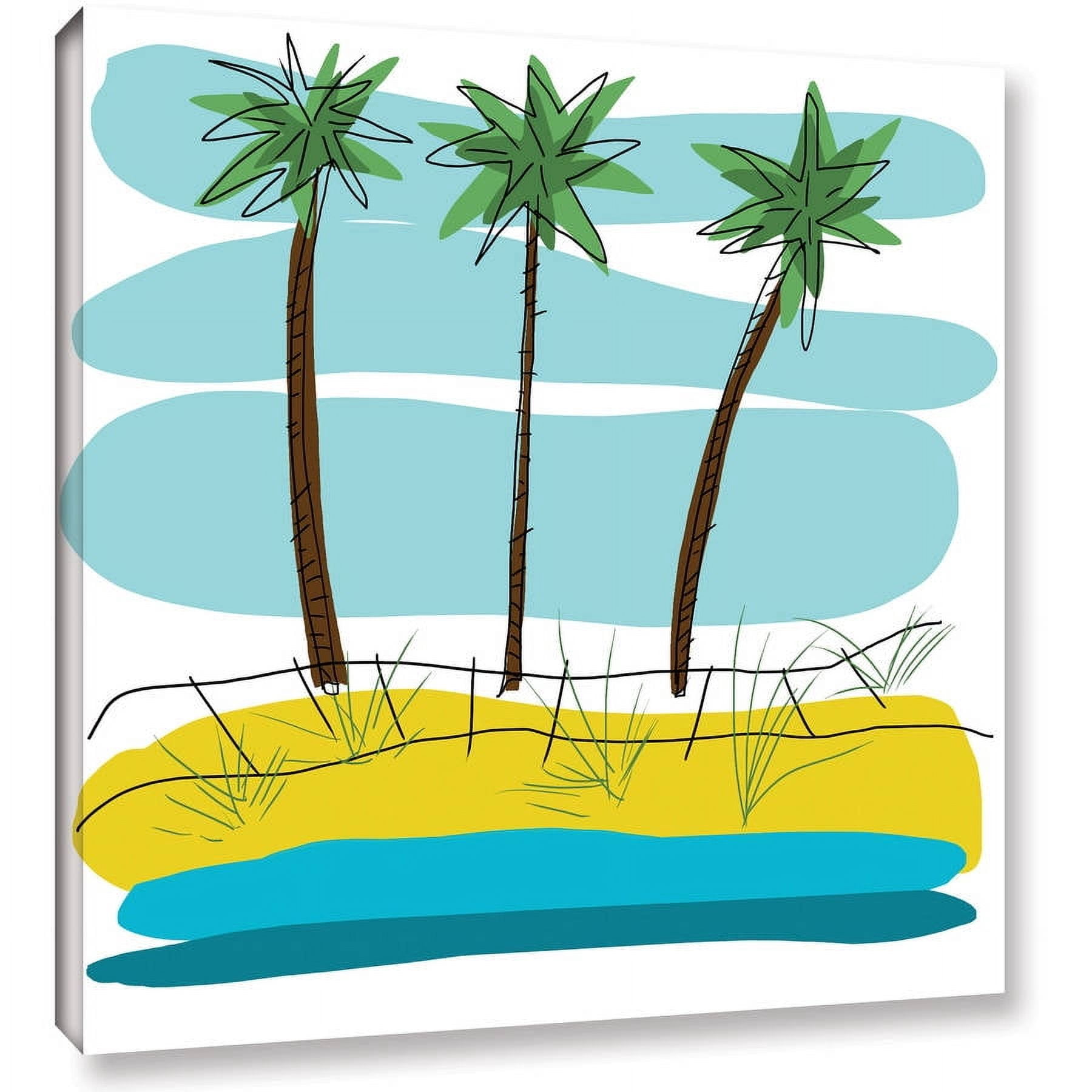 ArtWall Jan Weiss "Beach Day Palms II" Gallery-wrapped Canvas Art