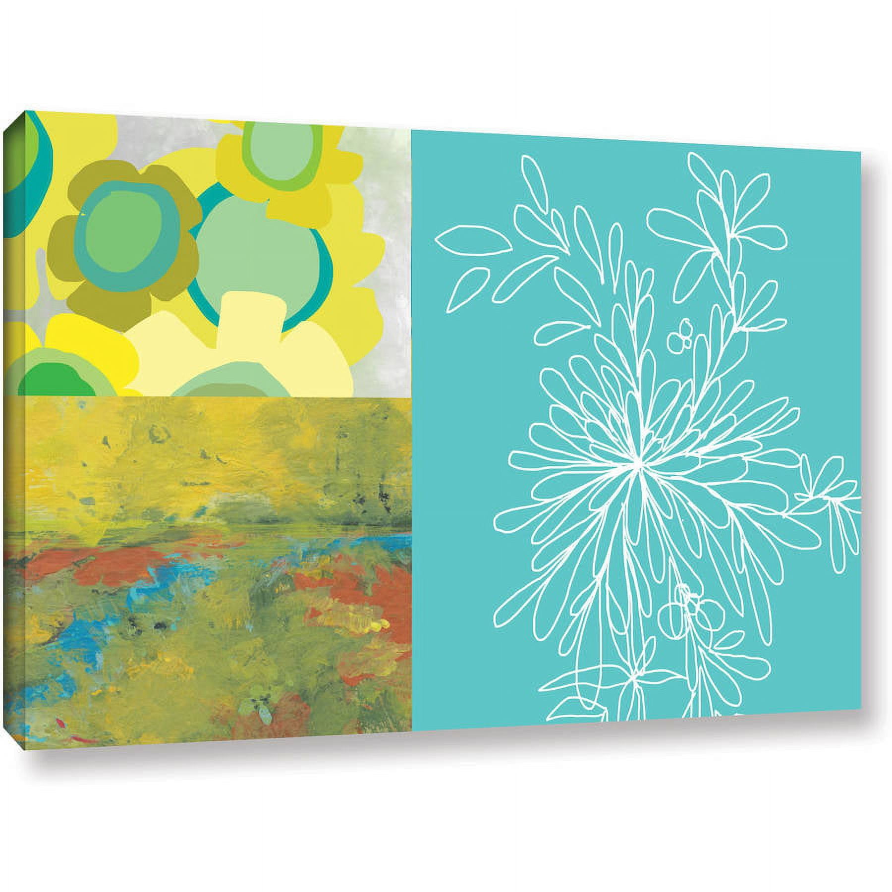 Abstract Motivational Quote Collage Canvas Art in Yellow and Teal