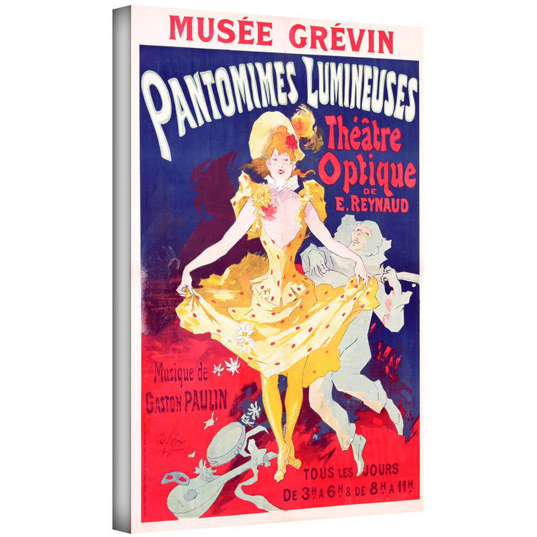 ArtWall  Jules  Cheret ":  Poster Advertising "Pantomimes Lumineuses, Theatre Optique De E. Reynaud'" Gallery-Wrapped Canvas