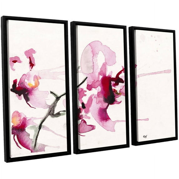 ArtWall Karin Johannesson "Orchids III" 3-Piece Floater Framed Canvas Set