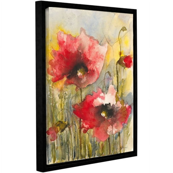 ArtWall Karin Johannesson "Poppies III" Gallery-Wrapped Floater-Framed Canvas