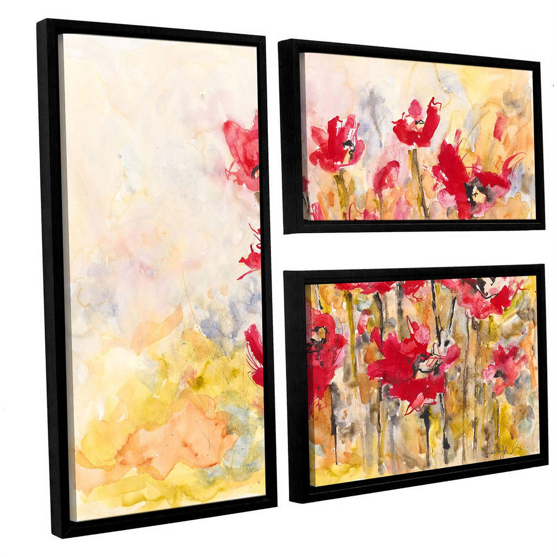 ArtWall Karin Johannesson "Wildflowers II" 3-Piece Floater Framed Canvas Flag Set
