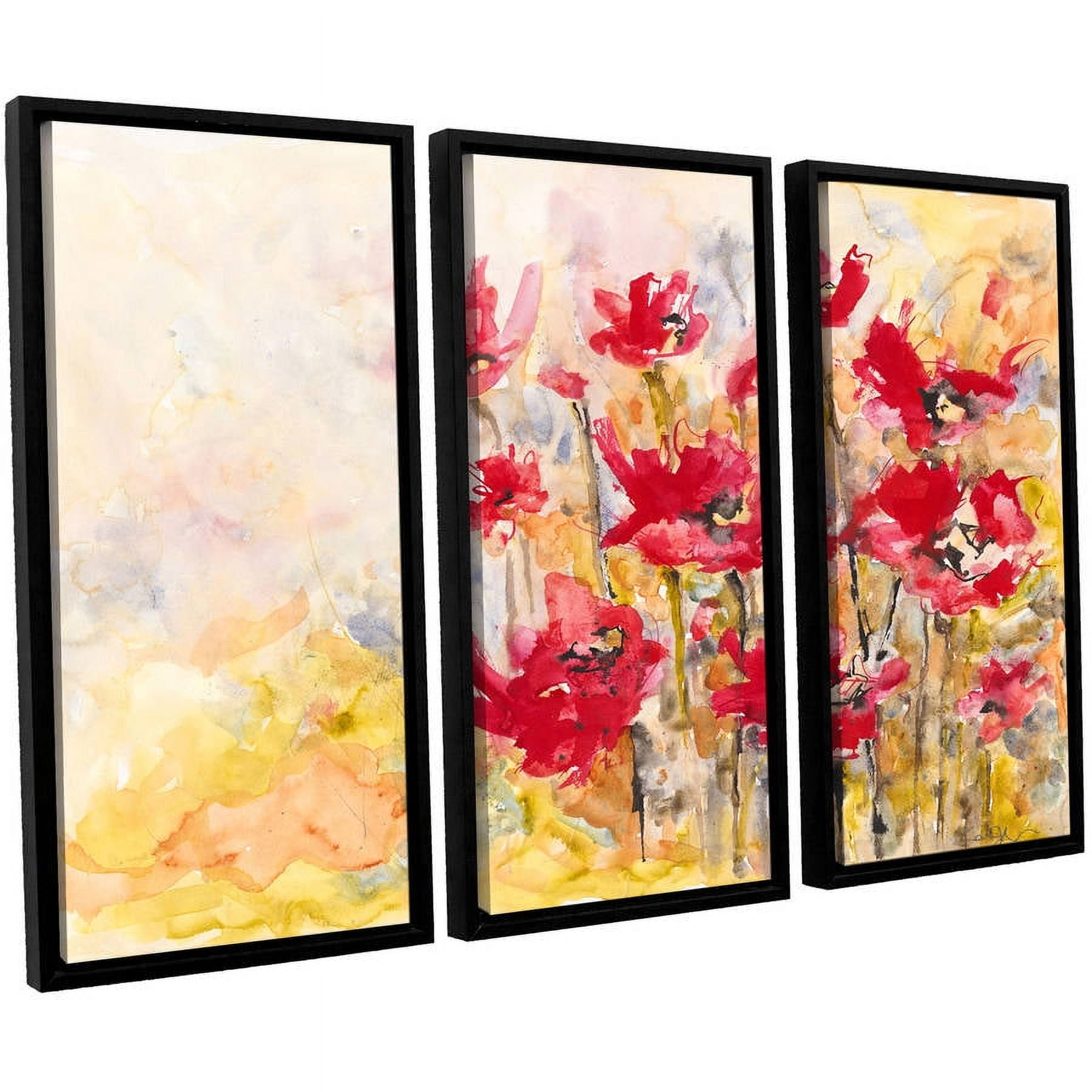 ArtWall Karin Johannesson "Wildflowers II" 3-Piece Floater Framed Canvas Set