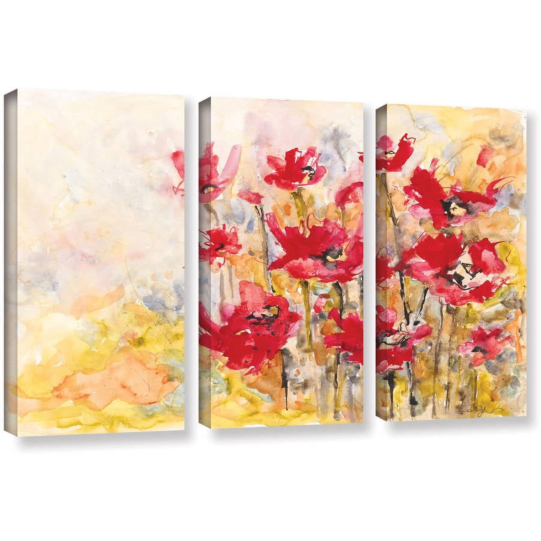 ArtWall Karin Johannesson "Wildflowers II" 3-Piece Gallery-Wrapped Canvas Set