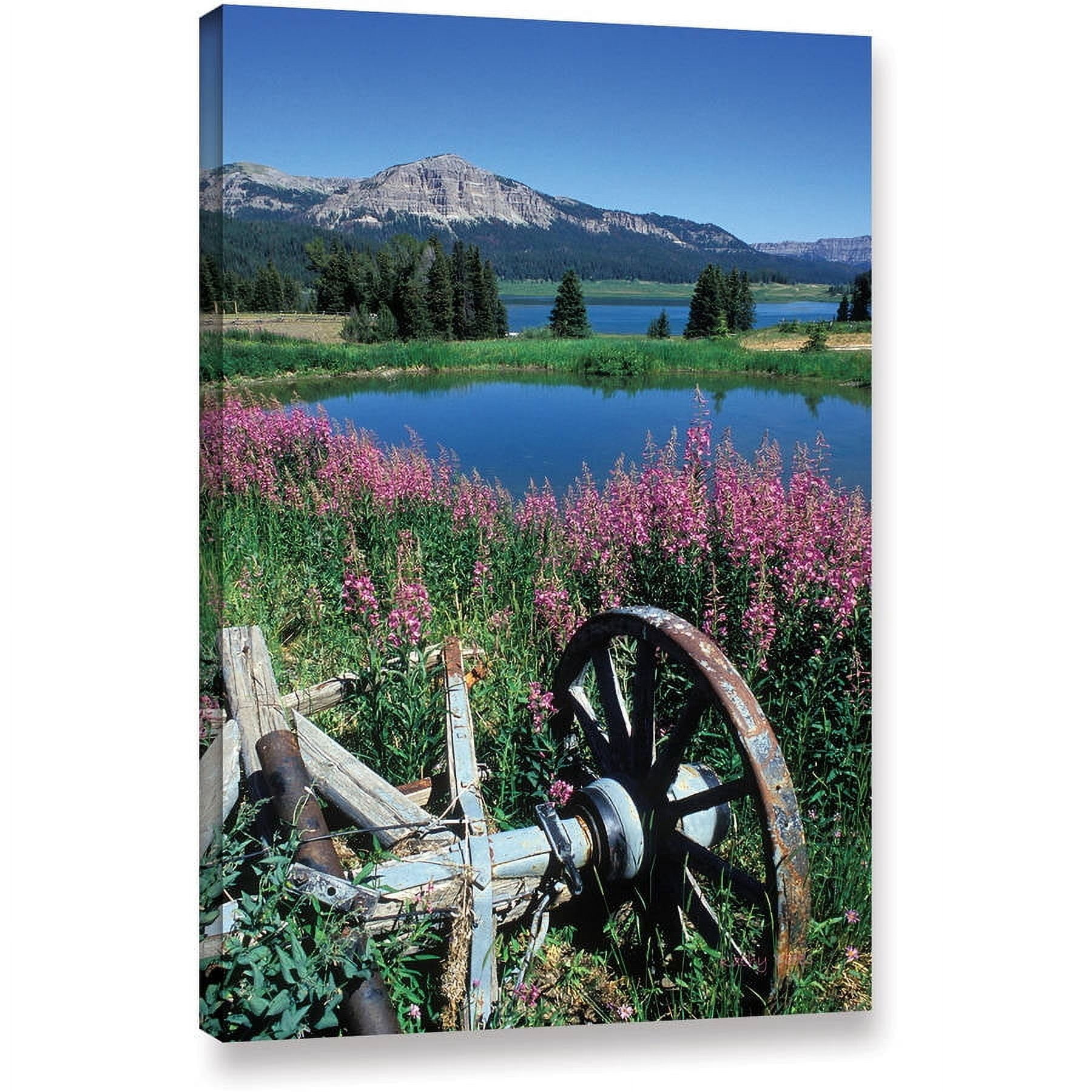 ArtWall Kathy Yates "Old Wheel and Brooks Lake" Gallery-wrapped Canvas