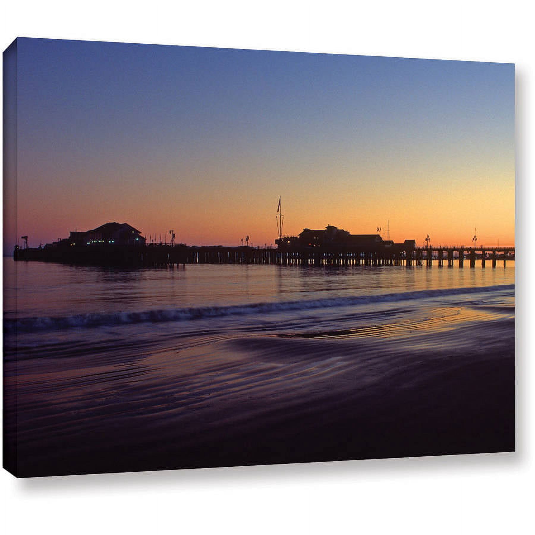ArtWall Kathy Yates "Santa Barbara Pier At Sunset" Gallery-Wrapped Canvas