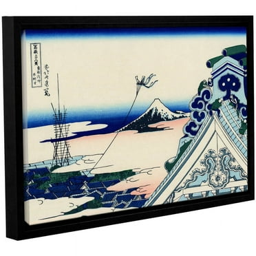 ArtWall Katsushika Hokusai "Asakusa Honganji Temple in the Eastern Capital" Gallery-Wrapped Floater-Framed Canvas