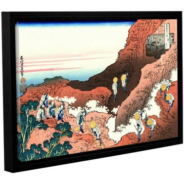 ArtWall Katsushika Hokusai "Climbing on Mount Fuji" Gallery-Wrapped Floater-Framed Canvas