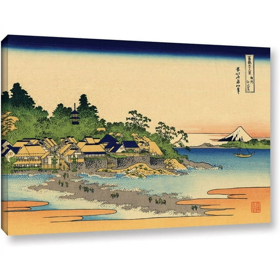 ArtWall Katsushika Hokusai "Enoshima in the Sagami Province" Gallery-Wrapped Canvas
