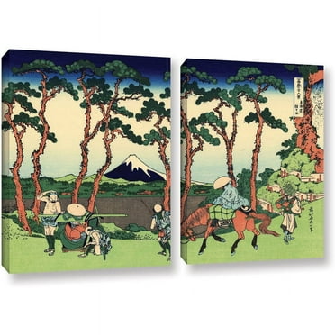 ArtWall Katsushika Hokusai "Hodogaya on the Tokaido" 2-Piece Gallery-Wrapped Canvas Set