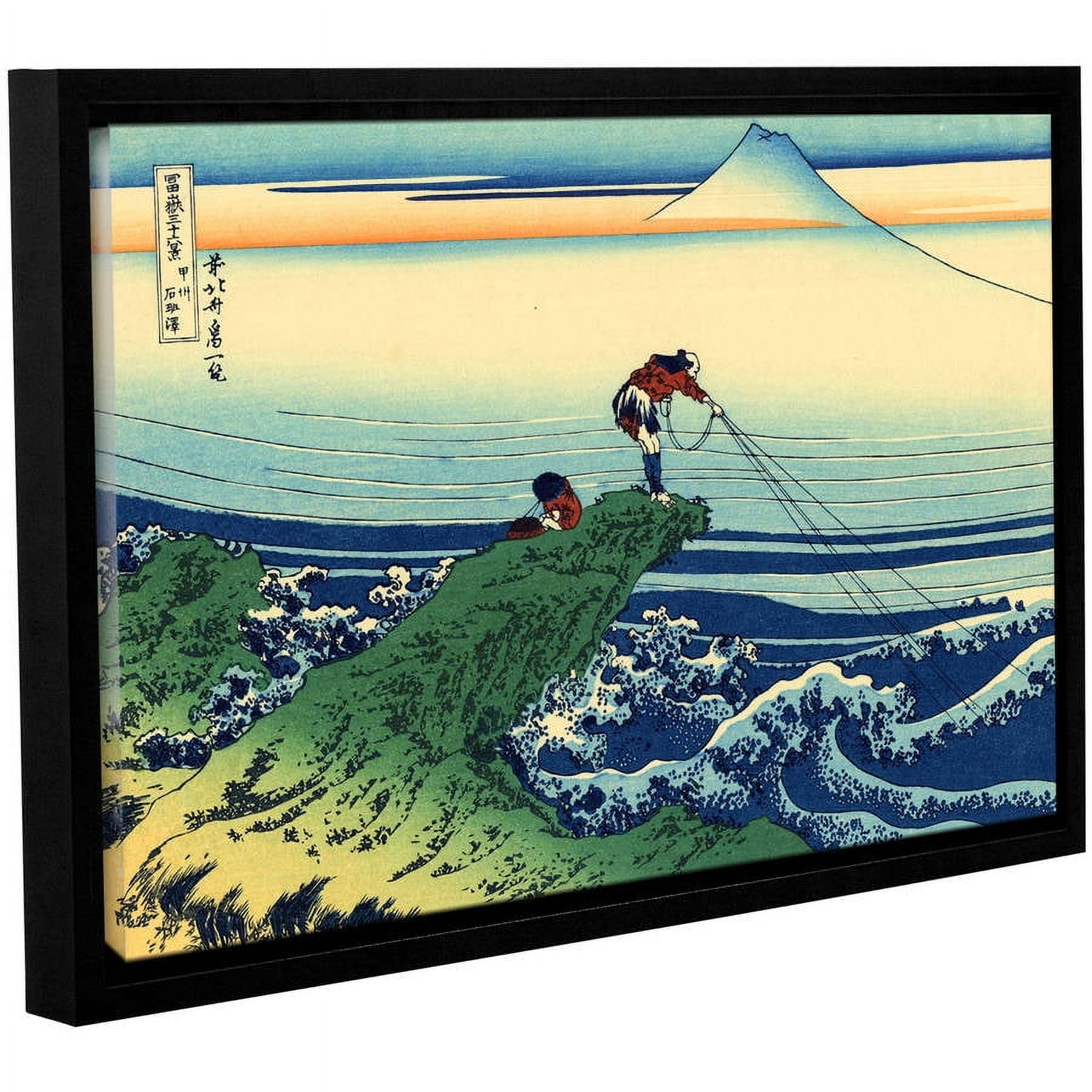 ArtWall Katsushika Hokusai "Kajikazawa in Kai Province" Gallery-Wrapped Floater-Framed Canvas