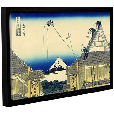 ArtWall Katsushika Hokusai "Mitsui Shop on Suruga Street in Edo" Gallery-Wrapped Floater-Framed Canvas